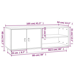 Meuble TV Marron miel 105x34x40 cm Bois de pin massif