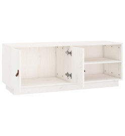 Meuble TV Blanc 105x34x40 cm Bois de pin massif