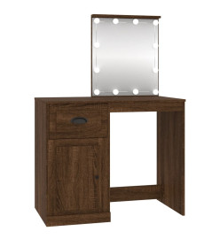 Coiffeuse avec LED chêne marron 90x50x132,5cm bois d'ingénierie