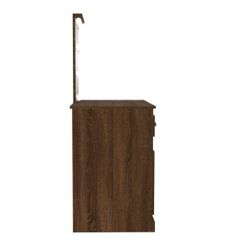 Coiffeuse avec LED chêne marron 90x50x132,5cm bois d'ingénierie