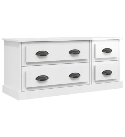 Meuble TV blanc brillant 100x35,5x45 cm bois d'ingénierie