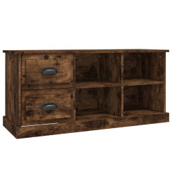 Meuble TV chêne fumé 102x35,5x47,5 cm bois d'ingénierie