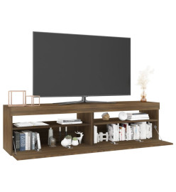 Meubles TV avec lumières LED 2 pcs Chêne marron 75x35x40 cm