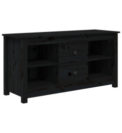 Meuble TV Noir 103x36,5x52 cm Bois de pin massif