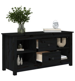 Meuble TV Noir 103x36,5x52 cm Bois de pin massif