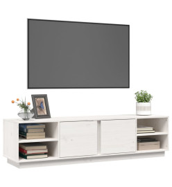 Meuble TV Blanc 156x40x40 cm Bois de pin massif