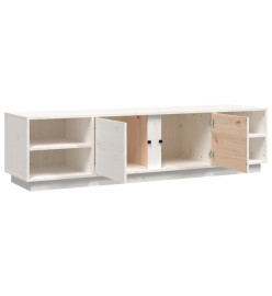 Meuble TV Blanc 156x40x40 cm Bois de pin massif