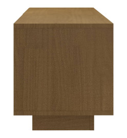 Meuble TV Marron miel 110x30x33,5 cm Bois de pin massif