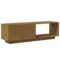 Meuble TV Marron miel 110x30x33,5 cm Bois de pin massif