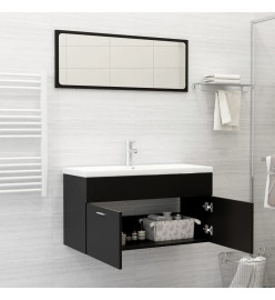 Ensemble de meubles de salle de bain 2 pcs Noir Aggloméré