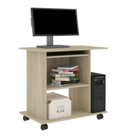 Bureau d'ordinateur Chêne sonoma 80x50x75 cm Aggloméré