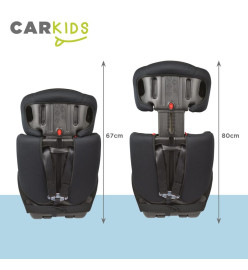 Carkids Siège de voiture pour enfant pour groupe d'âge 1/2/3 Noir