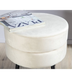 Venture Home Pouf Pot 40x40x40 cm Velours Noir et beige clair