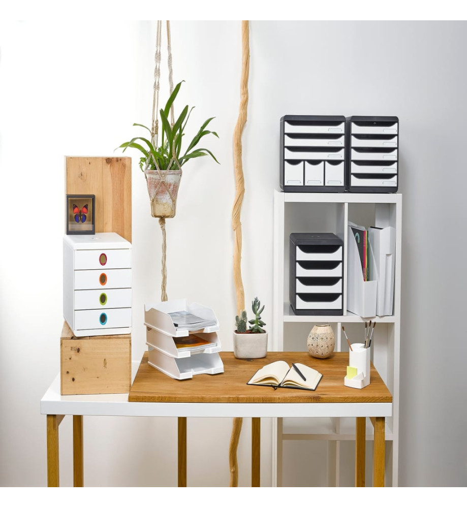 Exacompta Set de tiroirs de bureau Pop-Box avec 4 tiroirs Blanc