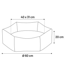 FLAMINGO Lit pour chien fermeture éclair Ziva Hexagonal Terre cuite