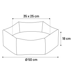 FLAMINGO Lit pour chien fermeture éclair Ziva Hexagonal 60x20 cm Ocre