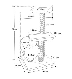FLAMINGO Arbre à chat Burt 40x40x77 cm Gris