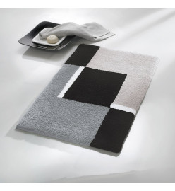 Kleine Wolke Tapis de bain Dakota Platinum 60x90 cm Gris et noir