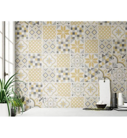 Grosfillex Carreau de revêtement mural 9 pcs 15,4x120 cm Jaune Andalou