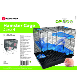 FLAMINGO Cage pour hamsters Jaro 4 58x38x55 cm Noir et bleu