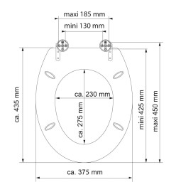 SCHÜTTE Siège de toilette avec fermeture en douceur ASIA MDF