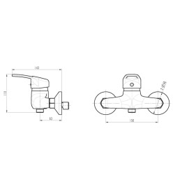 SCHÜTTE Mitigeur de douche BATONI chrome