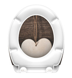 SCHÜTTE Siège de toilette avec fermeture en douceur WOOD HEART imprimé