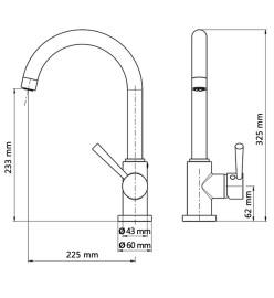 SCHÜTTE Mitigeur d'évier avec bec verseur rond CORNWALL aspect d'inox