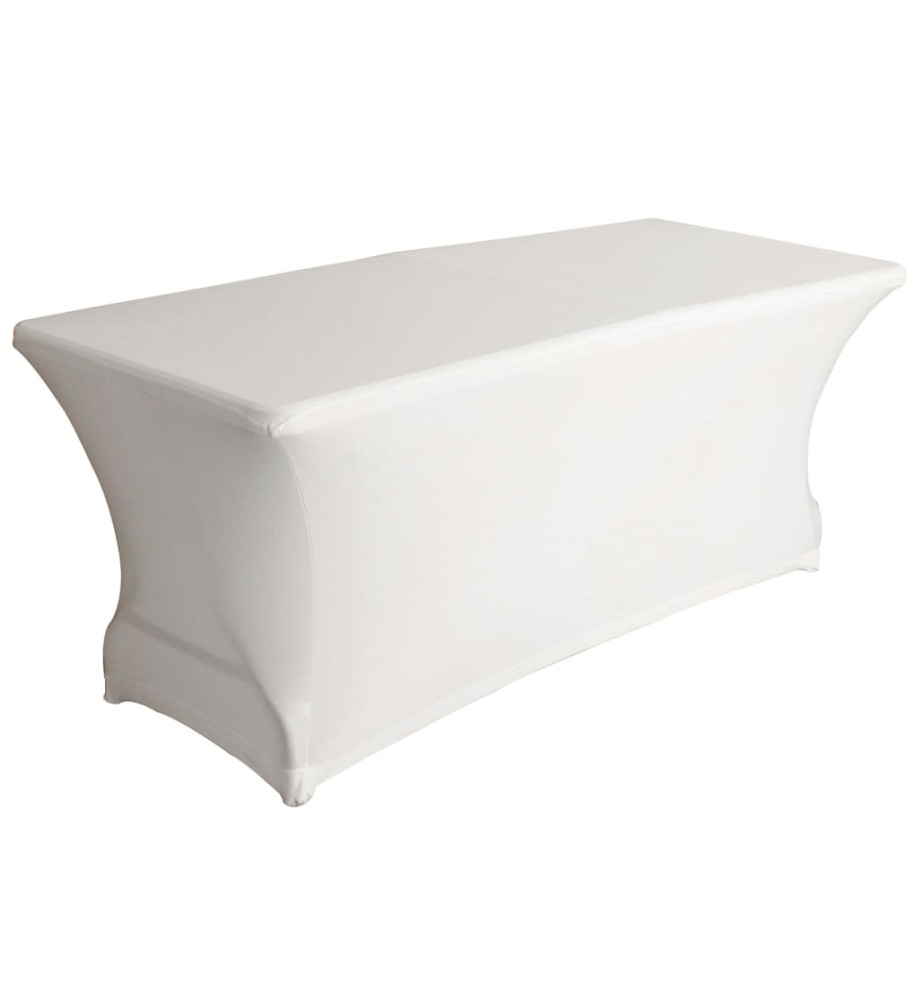 Perel Nappe de table rectangulaire extensible Blanc