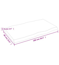 Dessus de table bois chêne massif non traité bordure assortie