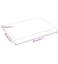 Dessus de table bois chêne massif non traité bordure assortie