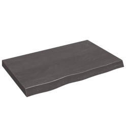 Étagère murale gris foncé 80x50x6 cm bois chêne massif traité