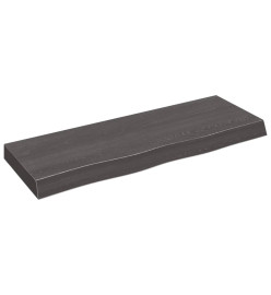 Étagère murale gris foncé 80x30x6 cm bois chêne massif traité