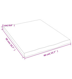 Étagère murale gris foncé 40x50x2 cm bois chêne massif traité