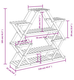 Support à fleurs 110x25x105 cm bois massif de sapin