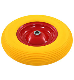 Roue pour brouette avec axe PU solide 4.00-8 390 mm