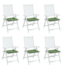 Coussins de chaise lot de 6 motif de feuilles 50x50x3 cm tissu