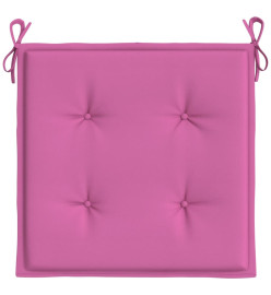 Coussins de chaise de jardin lot de 2 rose 40x40x3 cm tissu