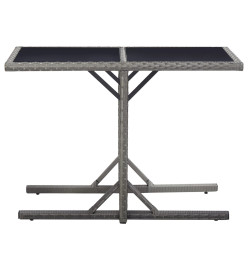 Table de jardin Anthracite 110x53x72 cm Verre et résine tressée