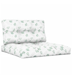 Coussins de palette 2 pcs motif de feuilles tissu