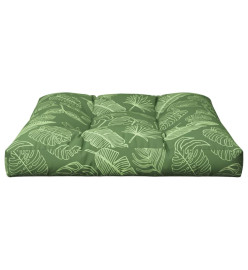 Coussin de palette motif de feuilles 80x80x12 cm tissu