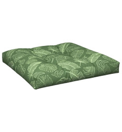 Coussin de palette motif de feuilles 70x70x12 cm tissu