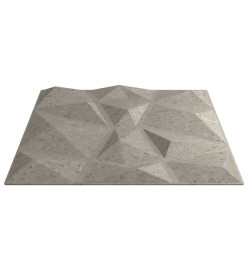 Panneaux muraux 24 pcs gris béton 50x50 cm EPS 6 m² losange