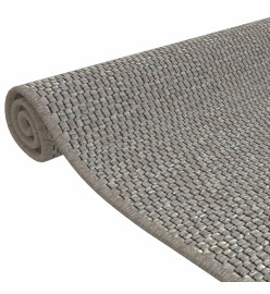 Tapis de couloir aspect sisal argenté 80x150 cm