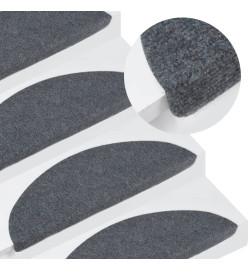 Tapis d'escalier auto-adhésifs 10 pcs gris 65x22,5x3,5 cm