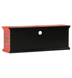 Meuble TV rose 110x30x40 cm bois massif de manguier