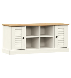 Banc à chaussures VIGO blanc 106x35x40 cm bois massif de pin