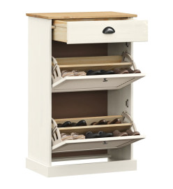 Armoire à chaussures VIGO 60x35x96 cm blanc bois massif de pin