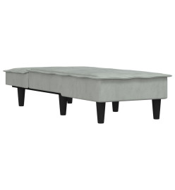 Chaise longue gris clair velours