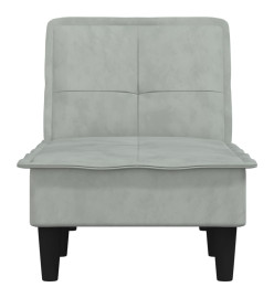 Chaise longue gris clair velours